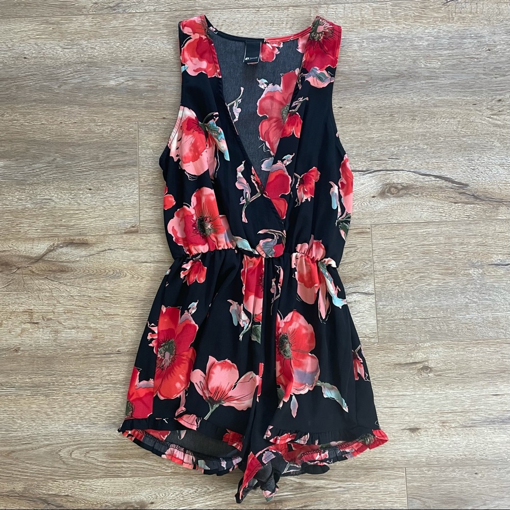 Black Floral Romper